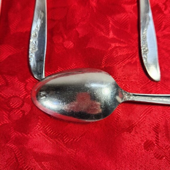 Vintage 1881 Rogers Oneida Lilac Time Oval Tablepoon Set of 6 Silverplate - Picture 11 of 14